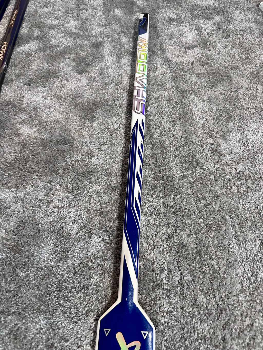 NCAA Bauer Shadow Full Right 24" White Pro Stock Goalie Stick #1