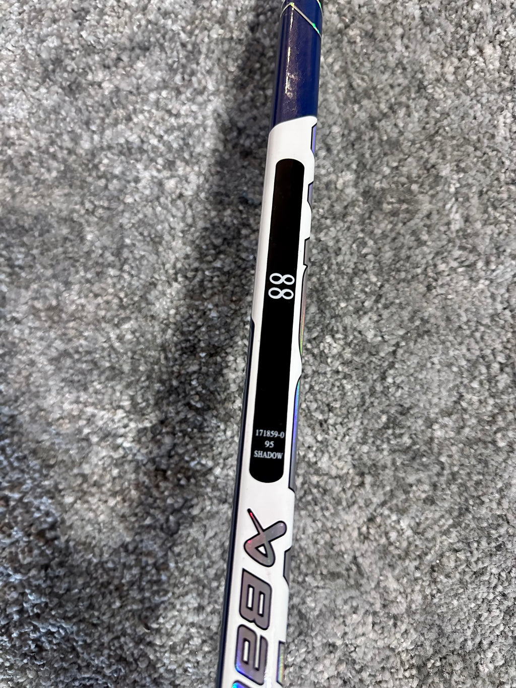 New NCAA Bauer Shadow Full Right 24" White Pro Stock Goalie Stick
