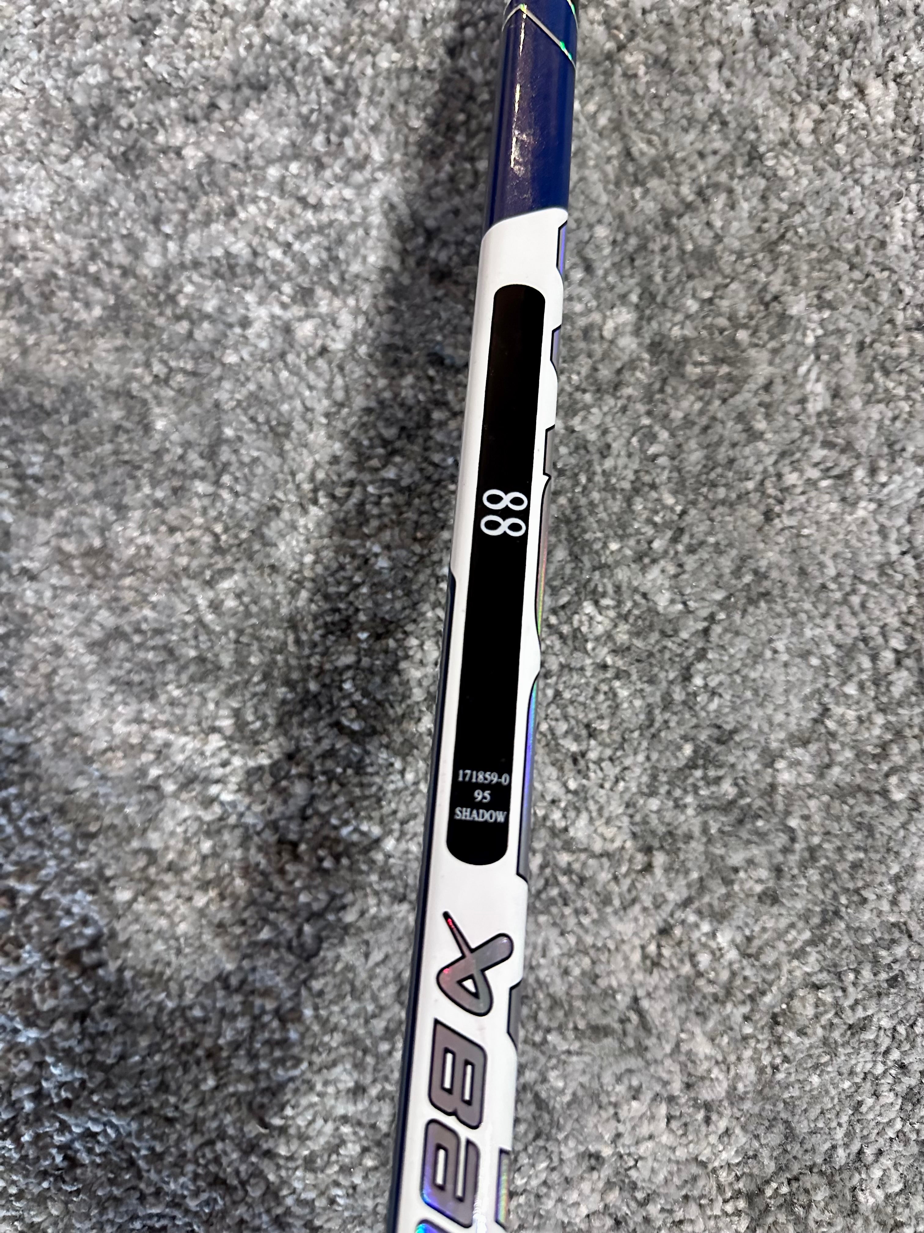 New NCAA Bauer Shadow Full Right 24" White Pro Stock Goalie Stick
