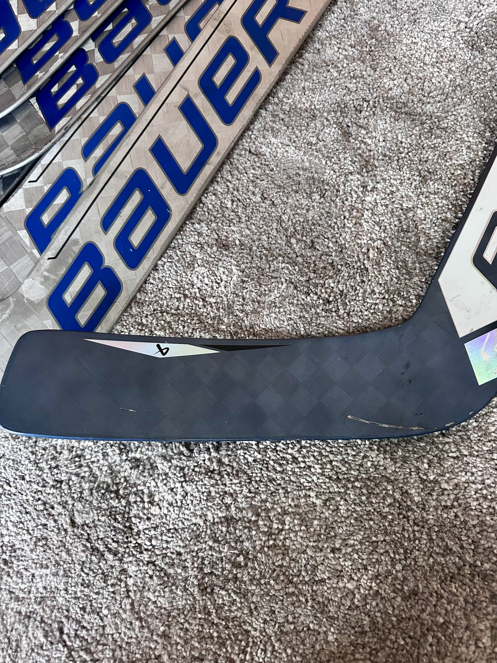 NCAA Bauer Shadow Full Right 24" Navy Pro Stock Goalie Stick #1
