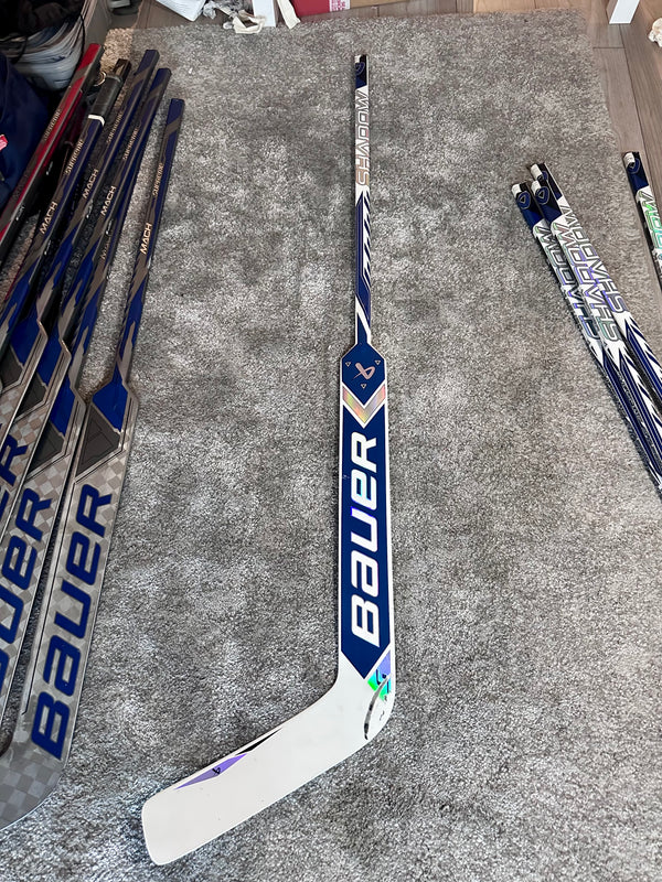 NCAA Bauer Shadow Full Right 24" White Pro Stock Goalie Stick #2