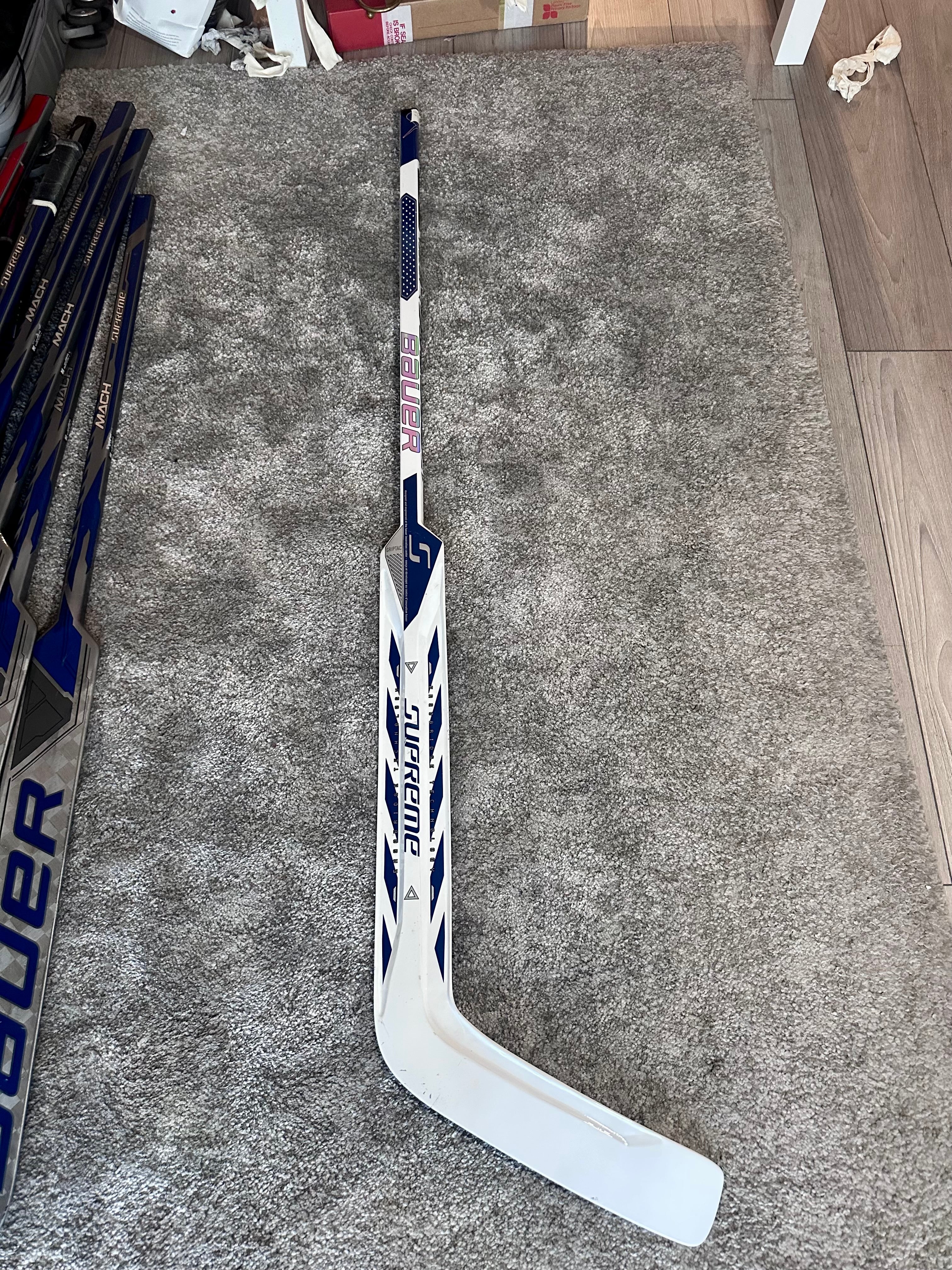 NCAA Bauer Shadoe Full Right 24" White Pro Stock Goalie Stick #3