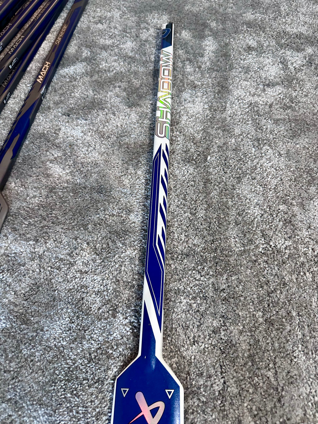 NCAA Bauer Shadow Full Right 24" White Pro Stock Goalie Stick #2