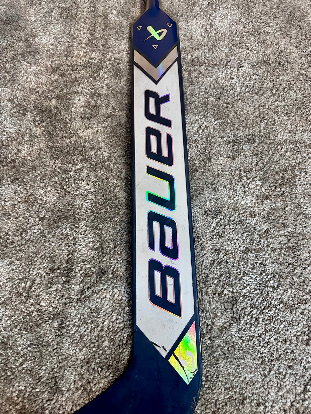 NCAA Bauer Shadow Full Right 24" Navy Pro Stock Goalie Stick #5