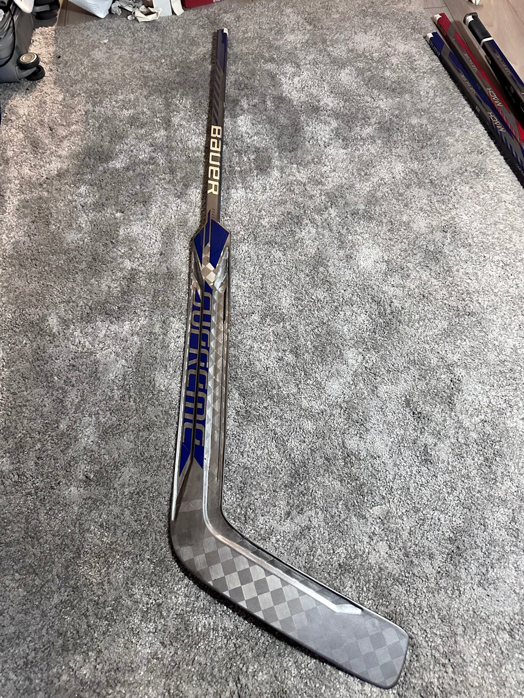 New NCAA Bauer mach 25” Full Right Pro Stock Goalie Stick #3