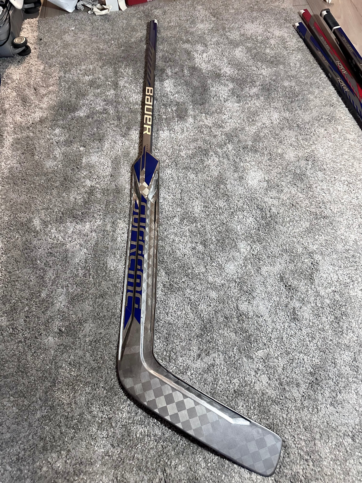 New NCAA Bauer mach 25” Full Right Pro Stock Goalie Stick #3