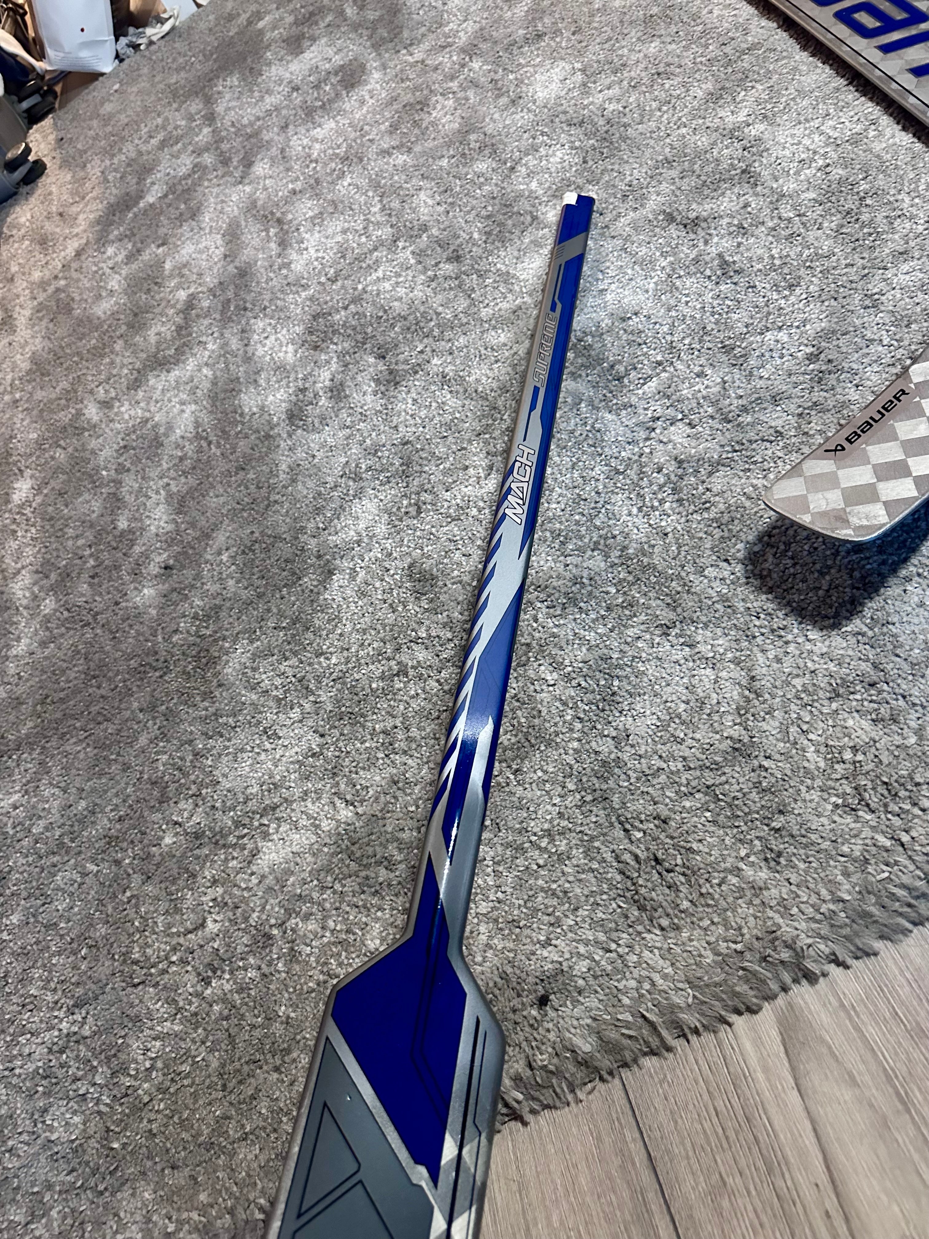 New NCAA Bauer mach 25” Full Right Pro Stock Goalie Stick