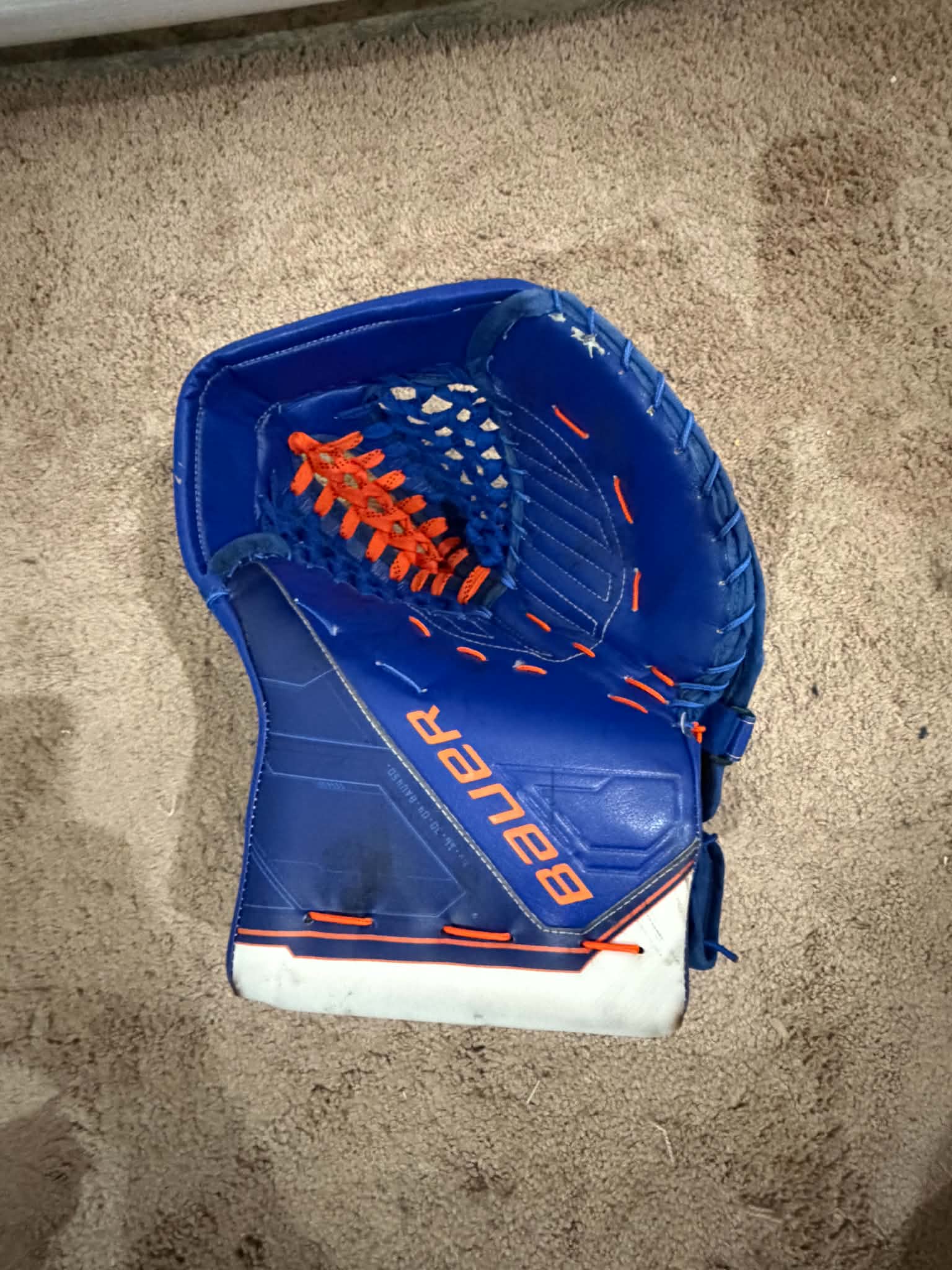 Bauer Mach pro stock goalie glove and blocker set