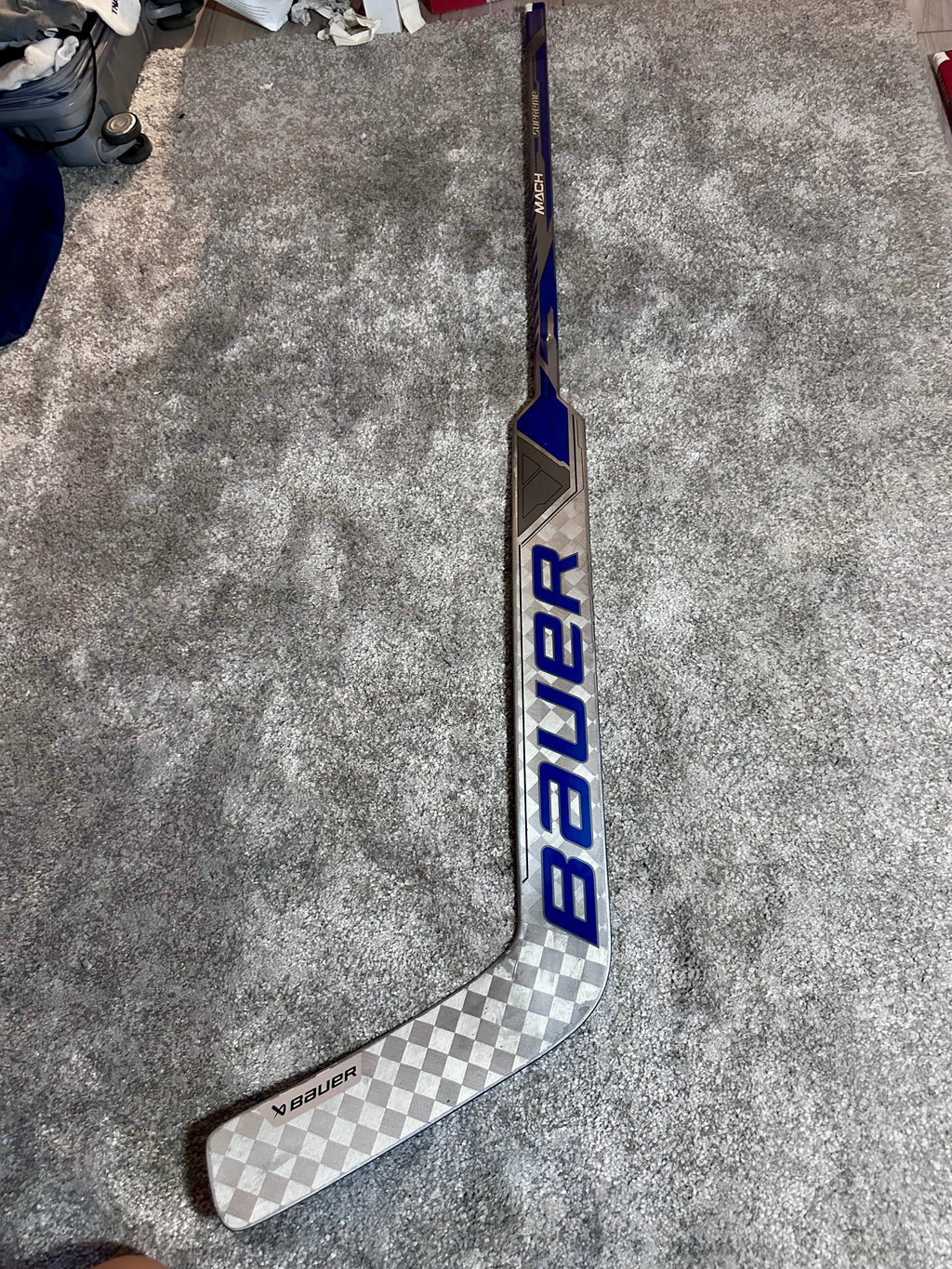 New NCAA Bauer Mach 25” Full Right Pro Stock Goalie Stick #1