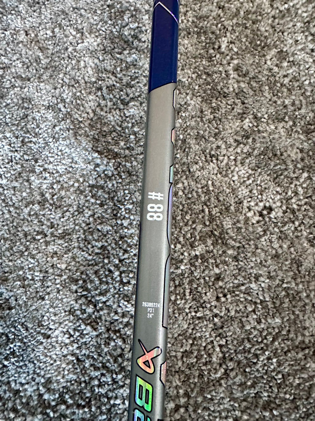 NCAA Bauer Shadow Full Right 24" Navy Pro Stock Goalie Stick #3