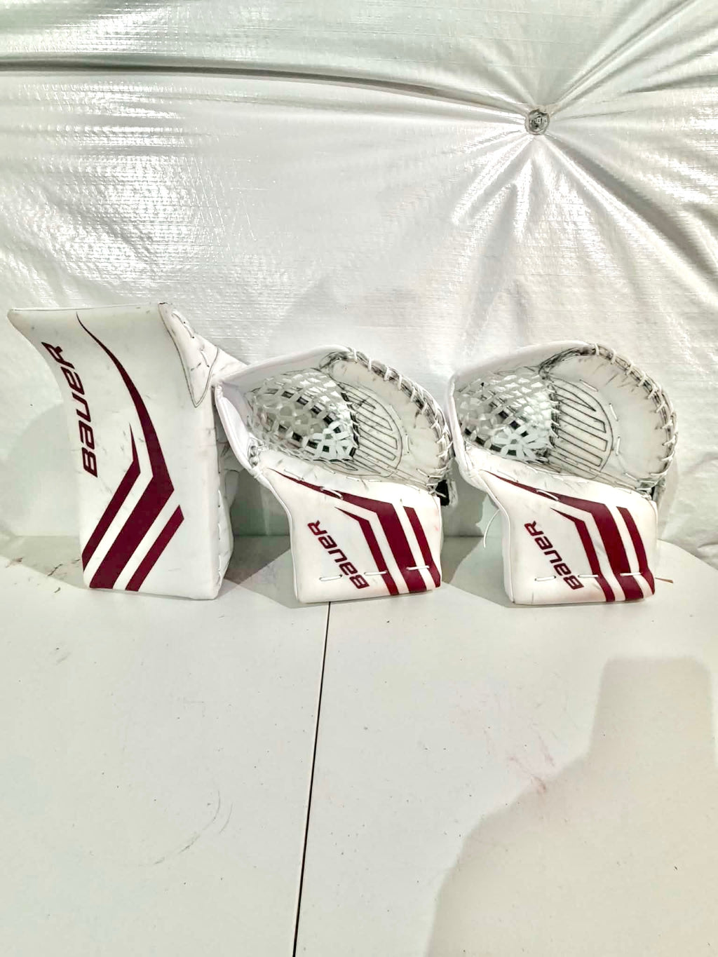 NCAA bauer mach pro stock goalie glove full set