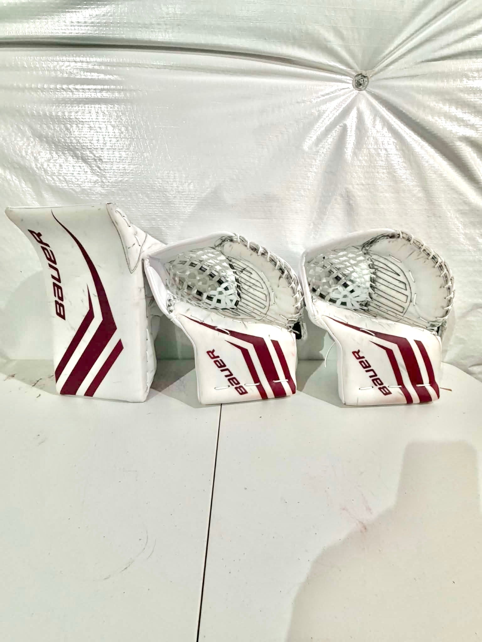 NCAA bauer mach pro stock goalie glove full set