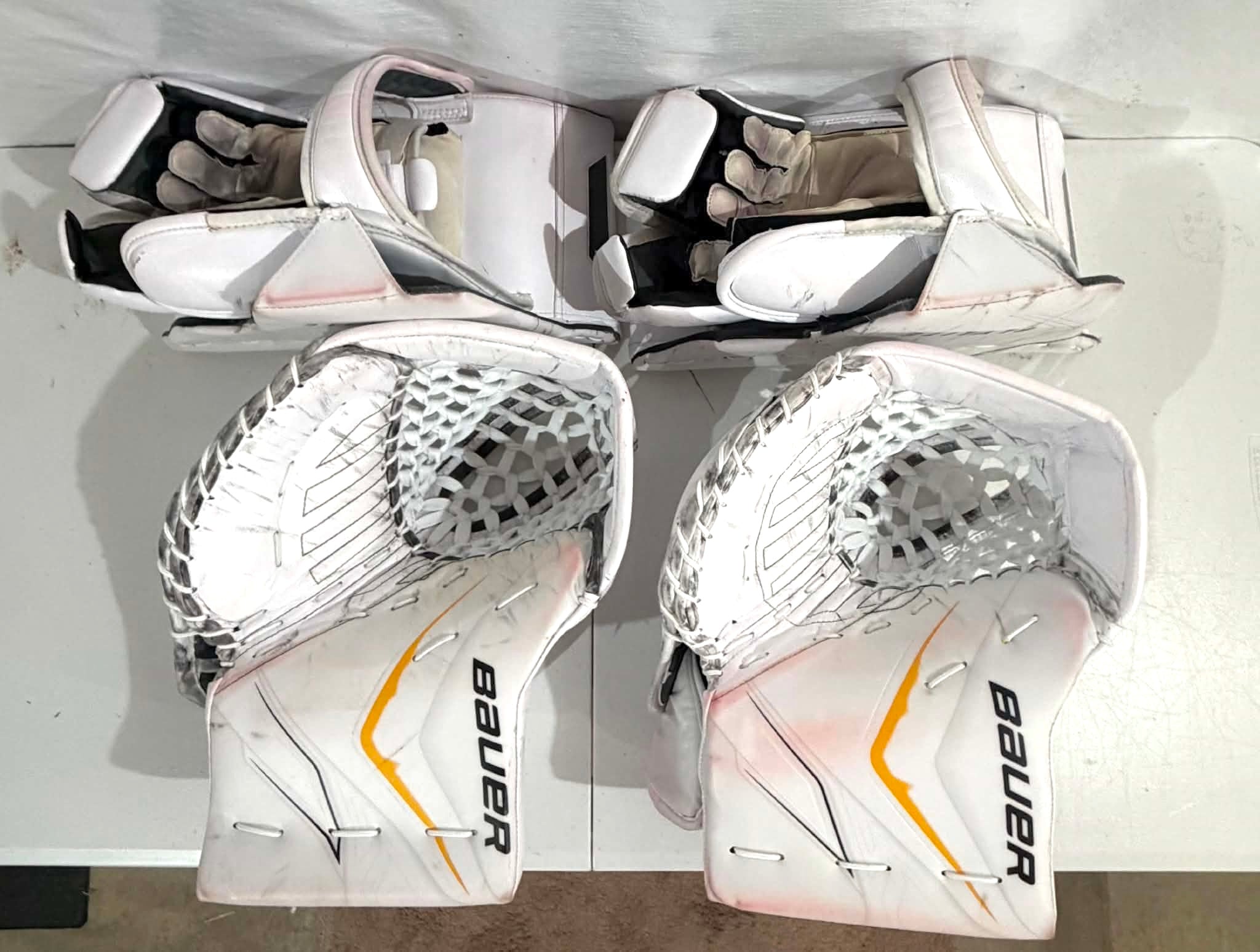 Bauer Flylite Full Right 35+1 Goalie Pro Stock Full Set with two glove sets