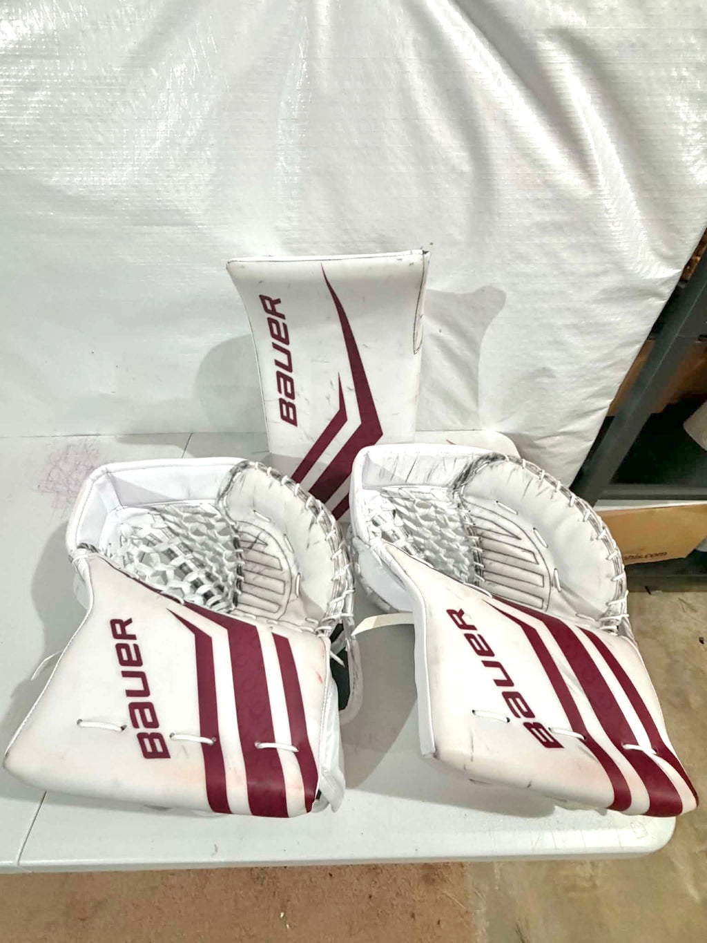 NCAA bauer mach pro stock goalie glove full set