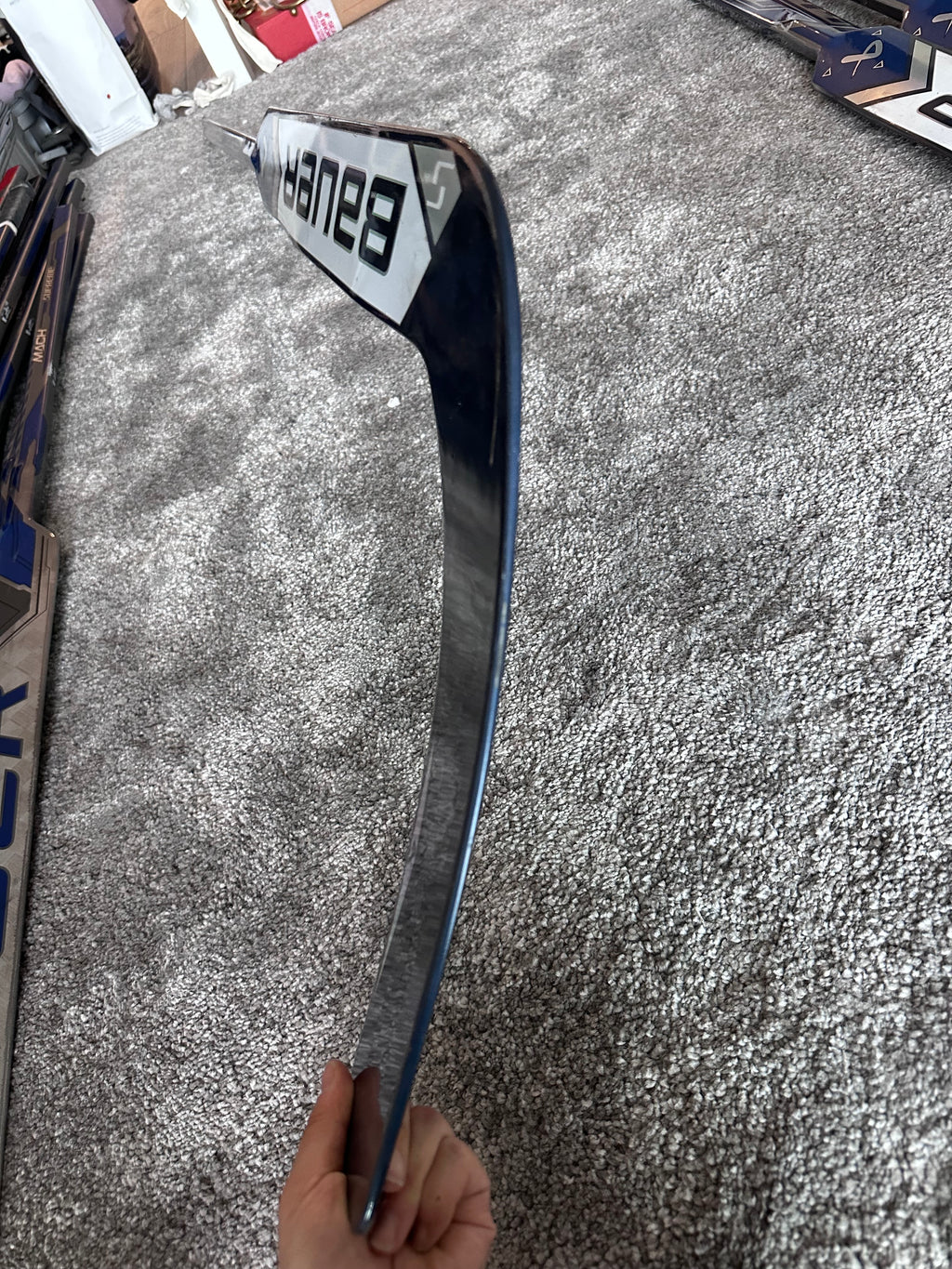 NCAA Bauer Shadow Full Right 24" Navy Pro Stock Goalie Stick #1