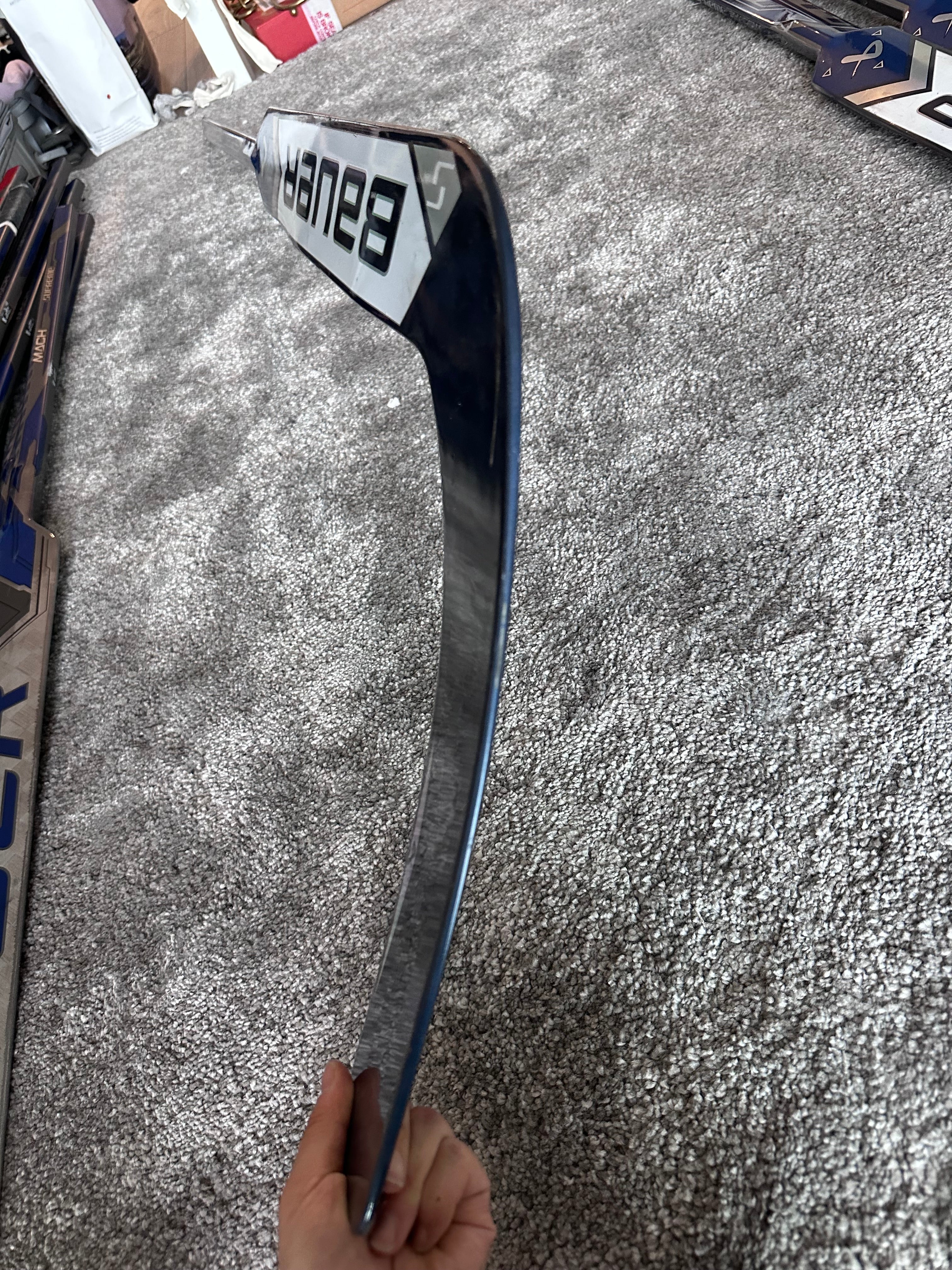 NCAA Bauer Shadow Full Right 24" Navy Pro Stock Goalie Stick #1