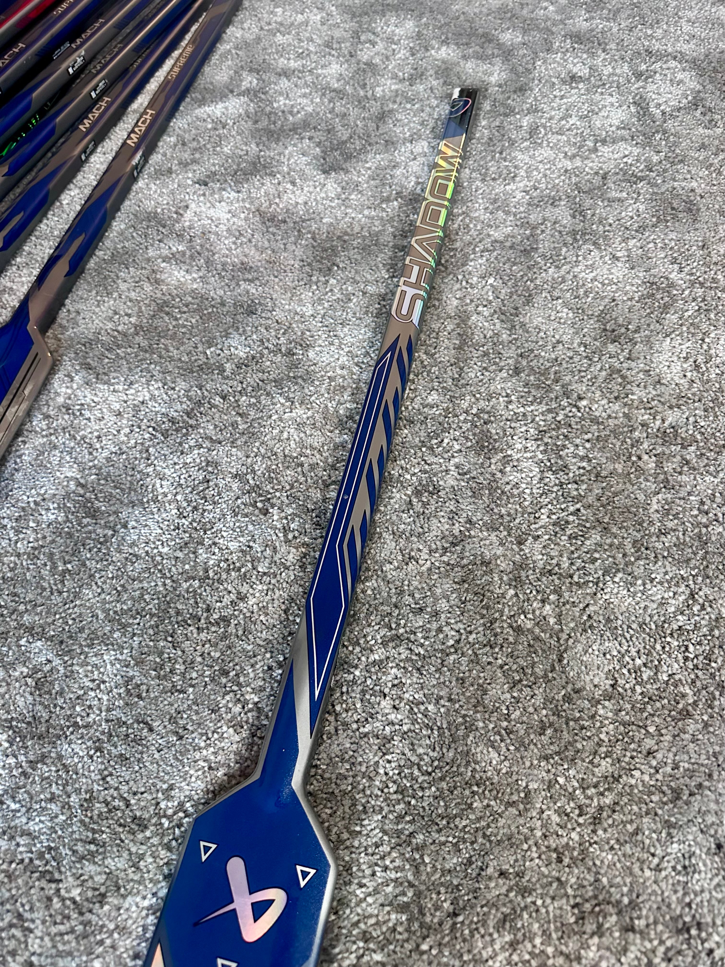 NCAA Bauer Shadow Full Right 24" Navy Pro Stock Goalie Stick #7
