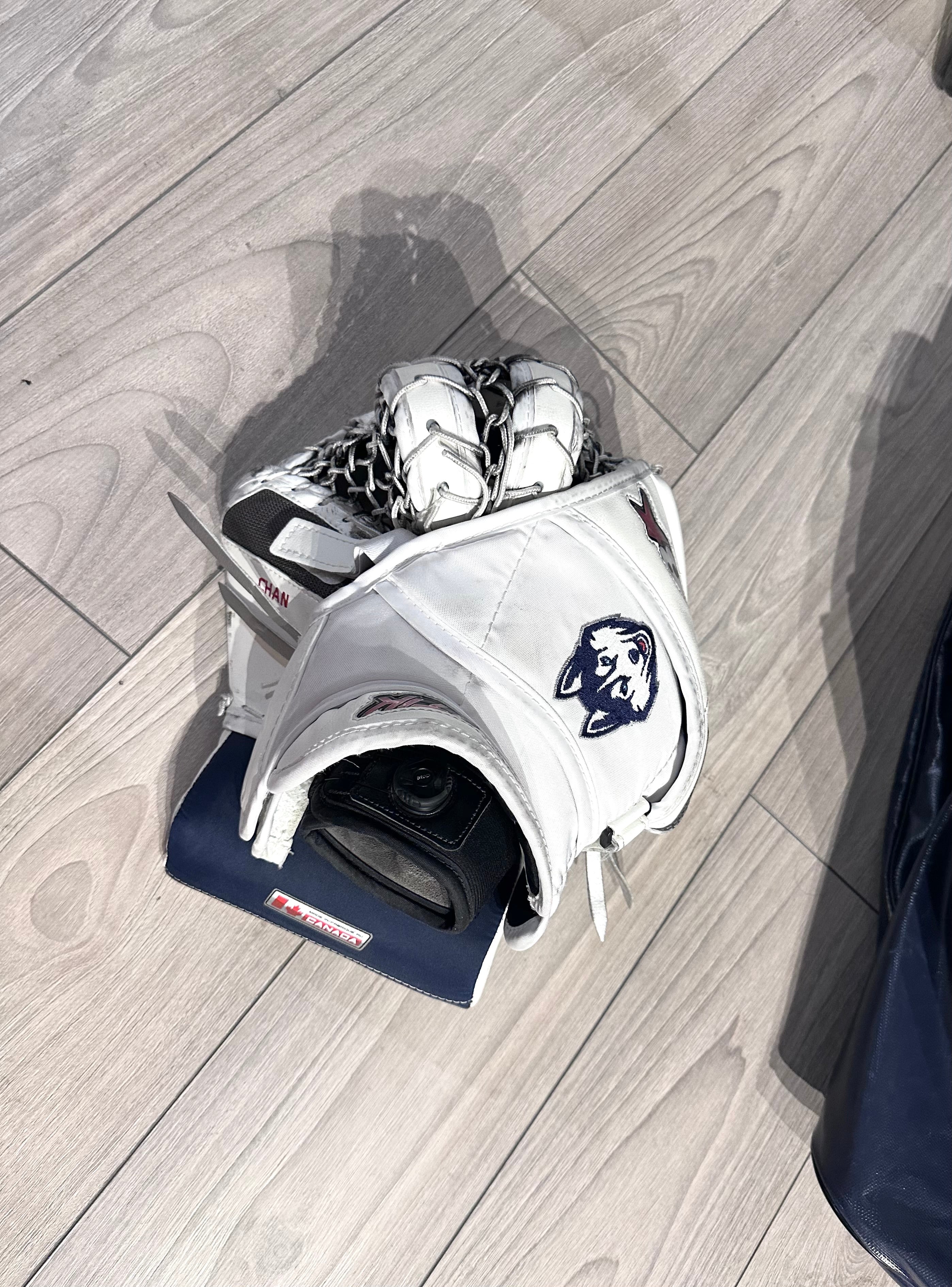 NCAA Brians custom optik 3 pro stock full right 32+1 goalie full set