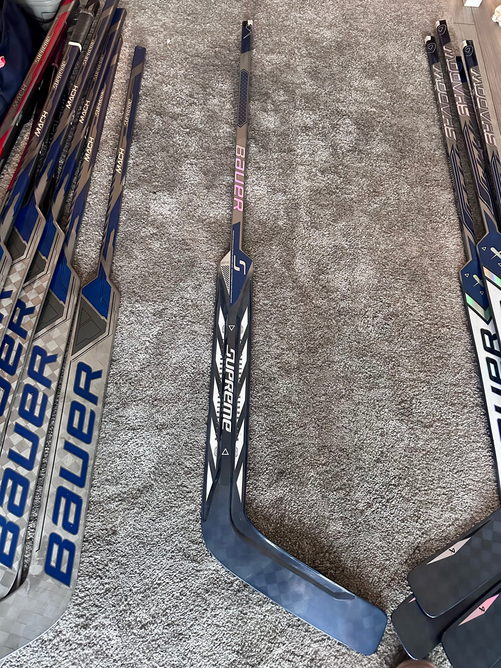 NCAA Bauer Shadow Full Right 24" Navy Pro Stock Goalie Stick #2