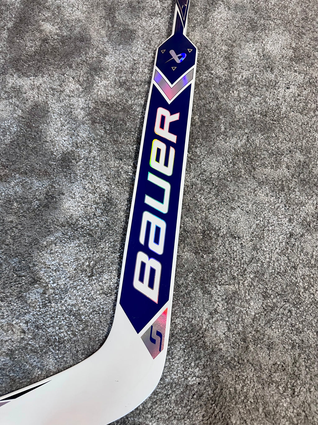 New NCAA Bauer Shadow Full Right 24" White Pro Stock Goalie Stick