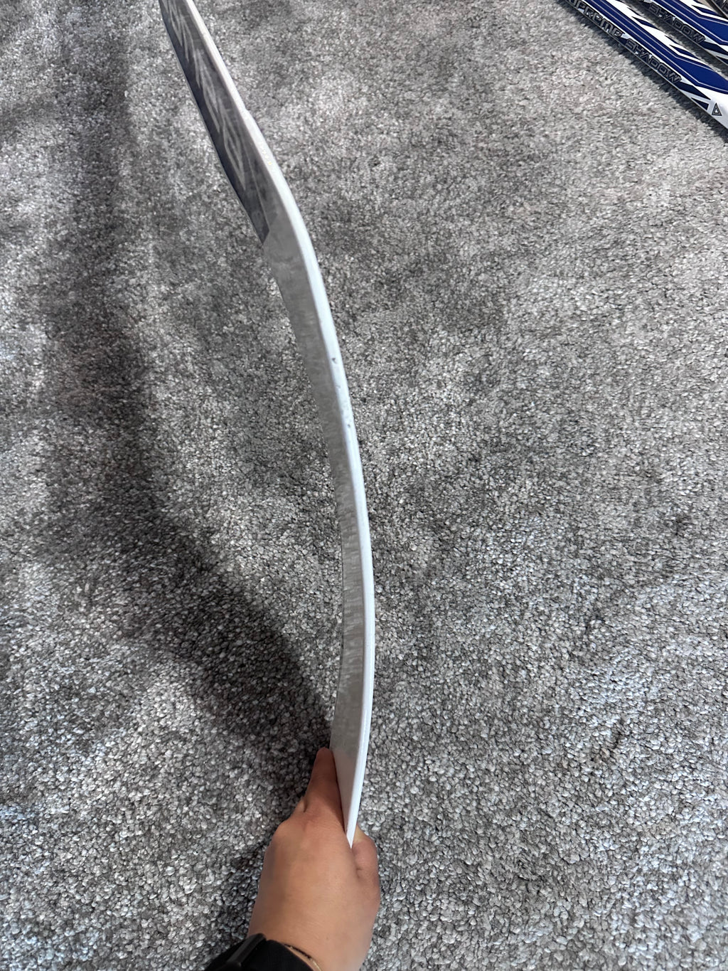 NCAA Bauer Shadow Full Right 24" White Pro Stock Goalie Stick #6