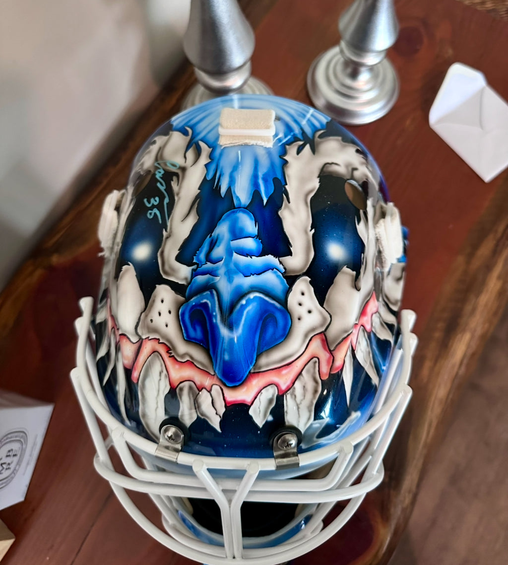 Ilya Samsonov 2023-2024 mad dog Toronto tribute replica goalie mask - autographed