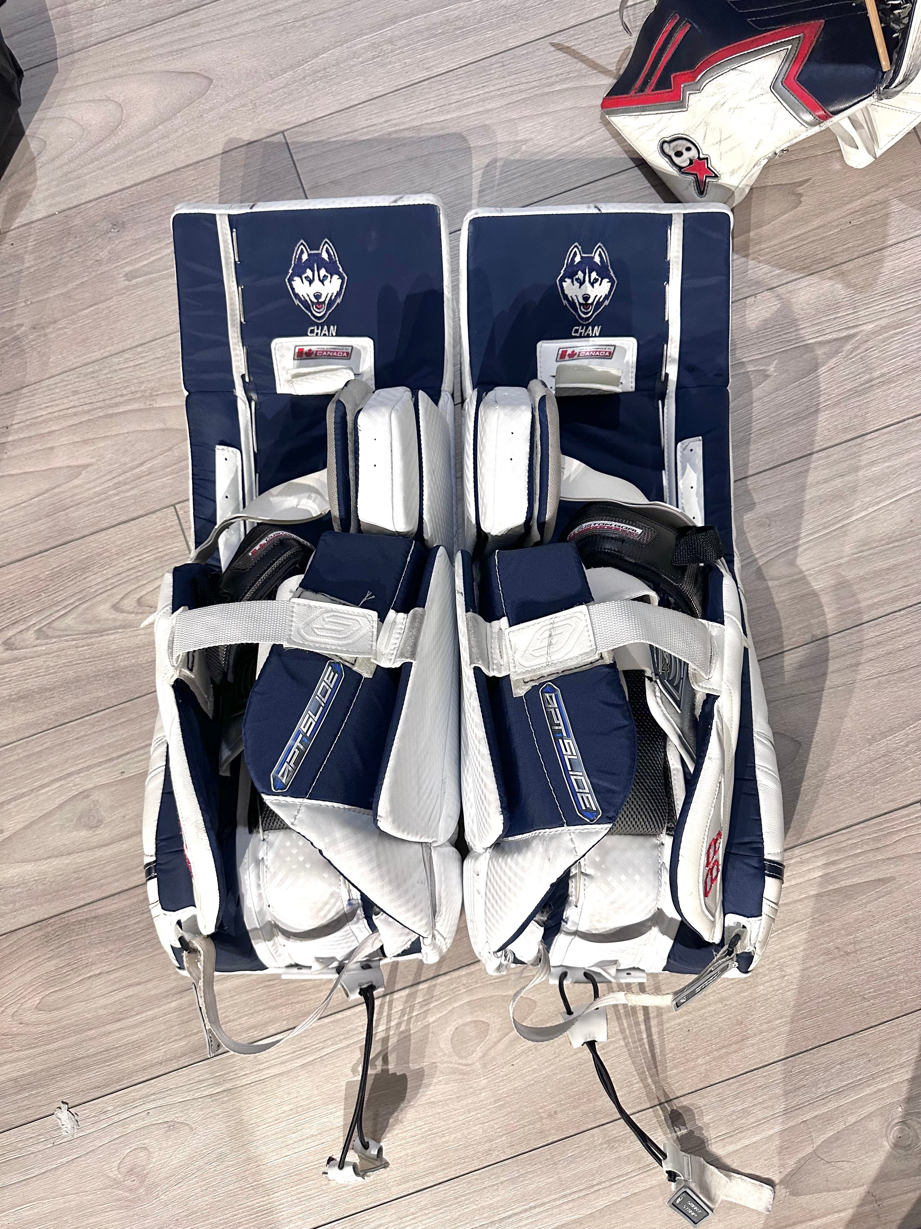 NCAA Brians custom optik 3 pro stock full right 32+1 goalie full set