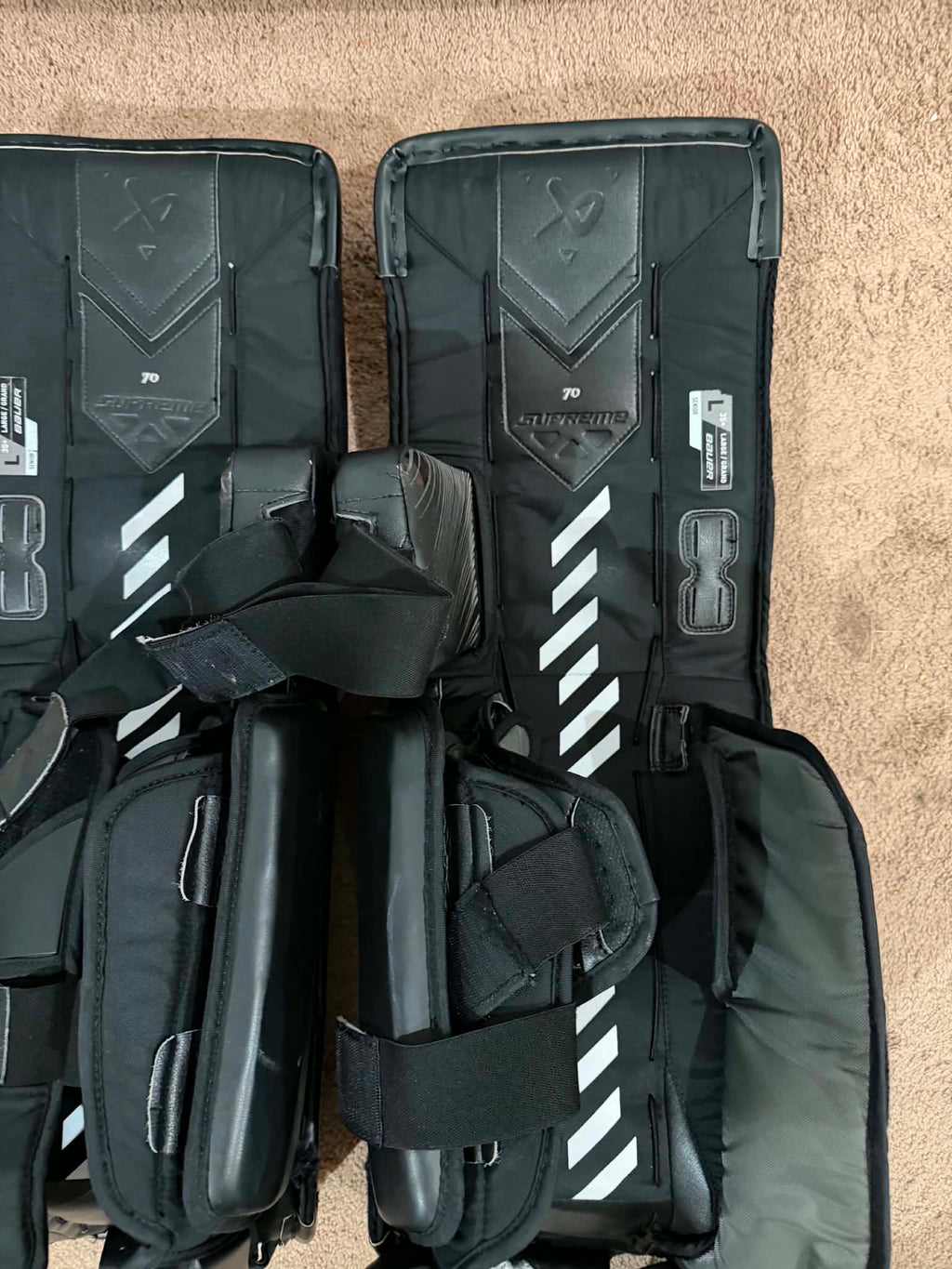 NCAA bauer shadow 35+1 pro stock goalie leg pads