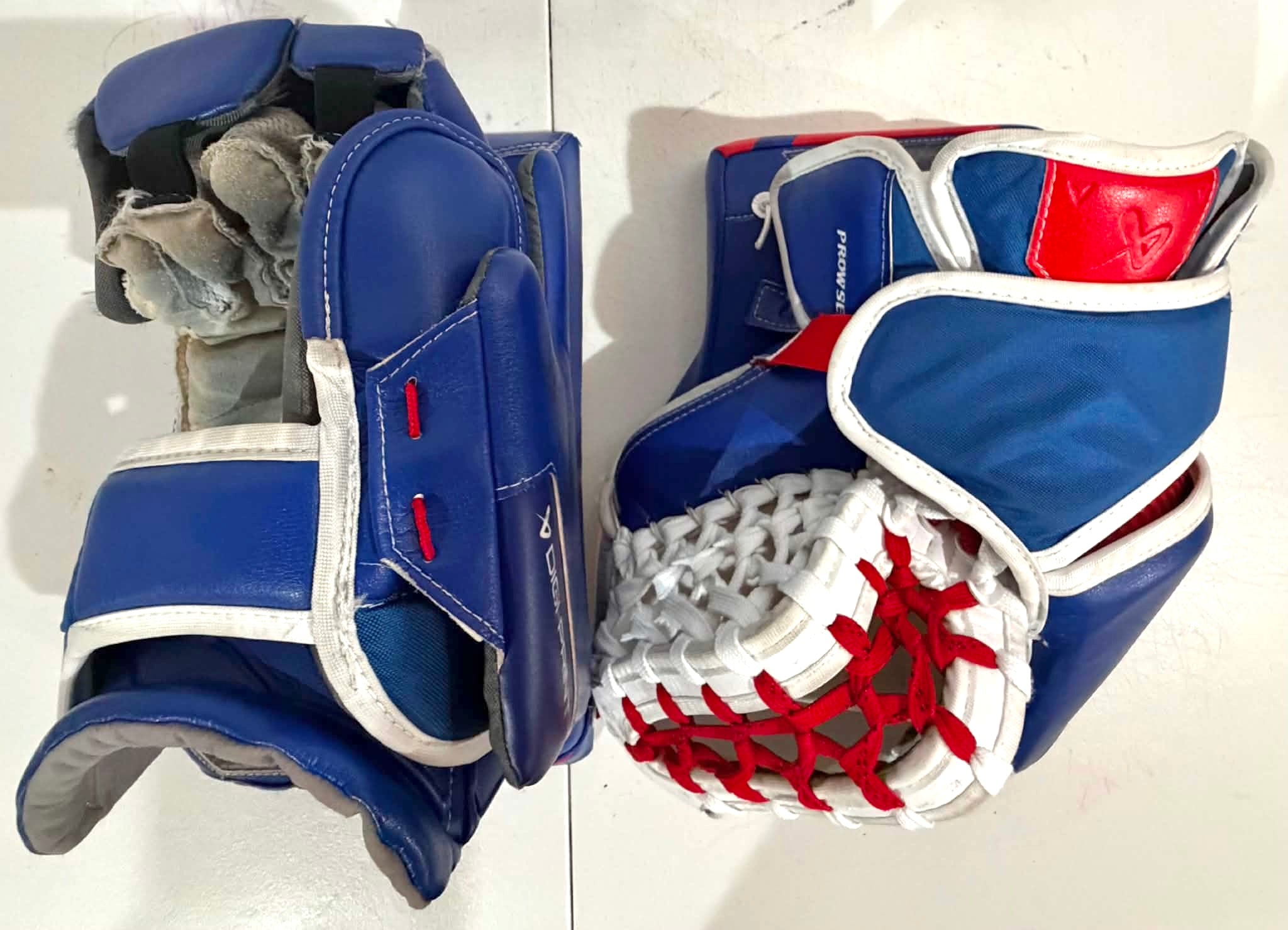 Bauer Digit Print Shadow Pro Stock goalie glove and blocker