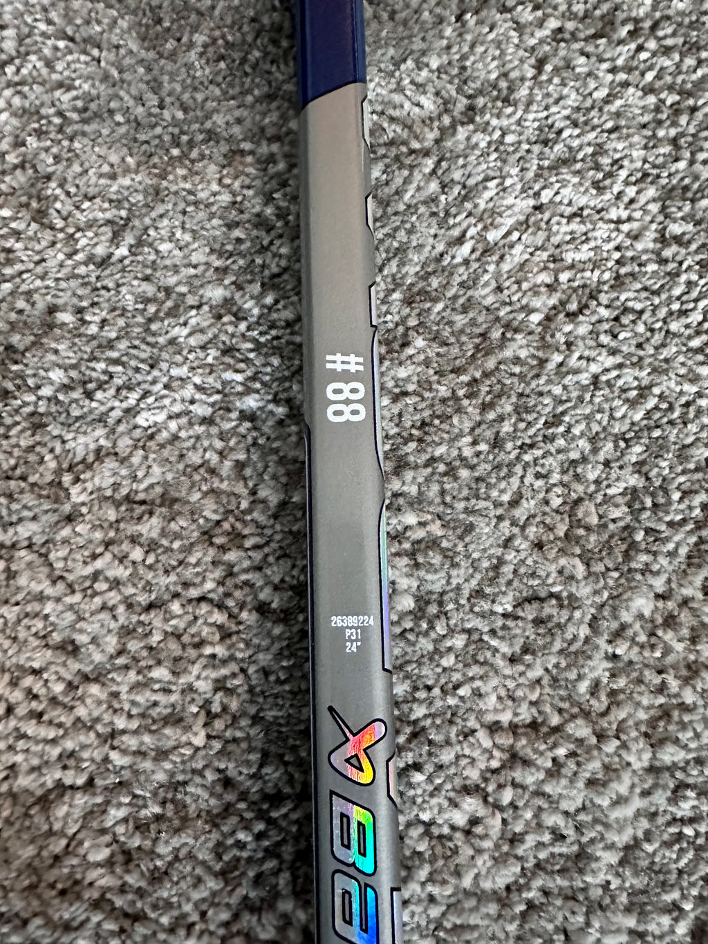 NCAA Bauer Shadow Full Right 24" Navy Pro Stock Goalie Stick #2