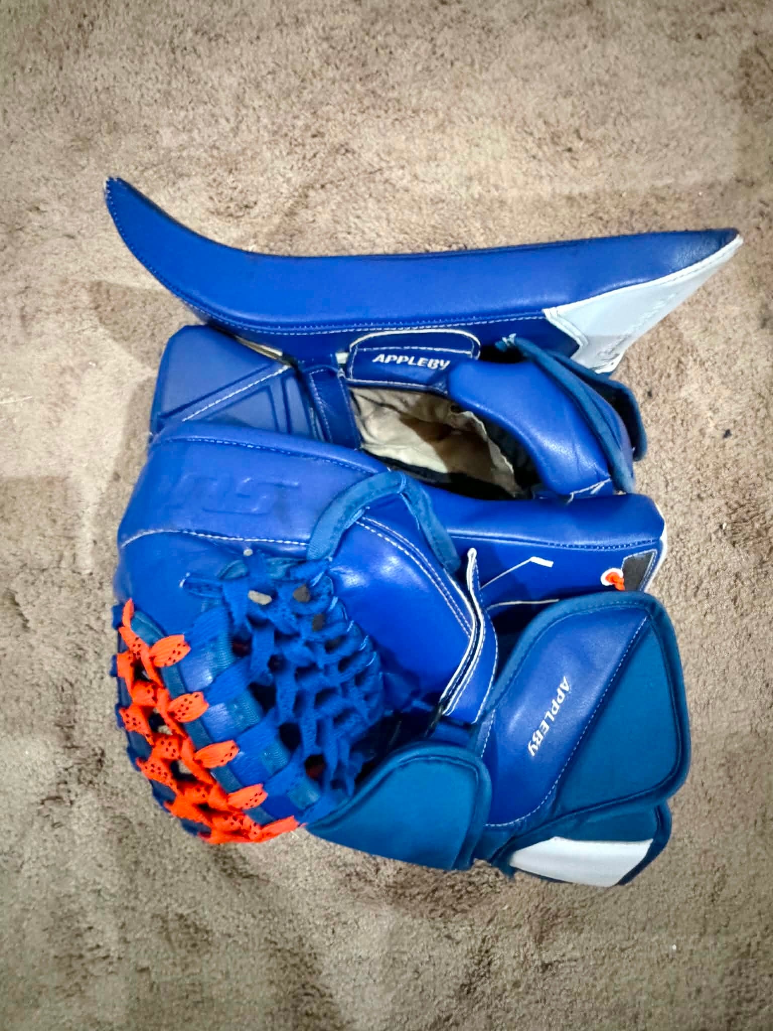 Bauer Mach pro stock goalie glove and blocker set