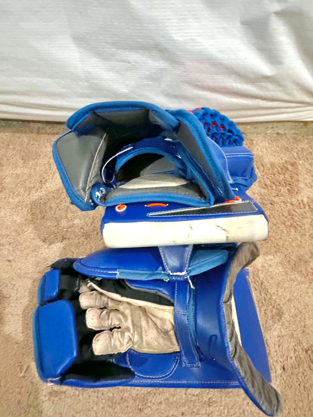 Bauer Mach pro stock goalie glove and blocker set