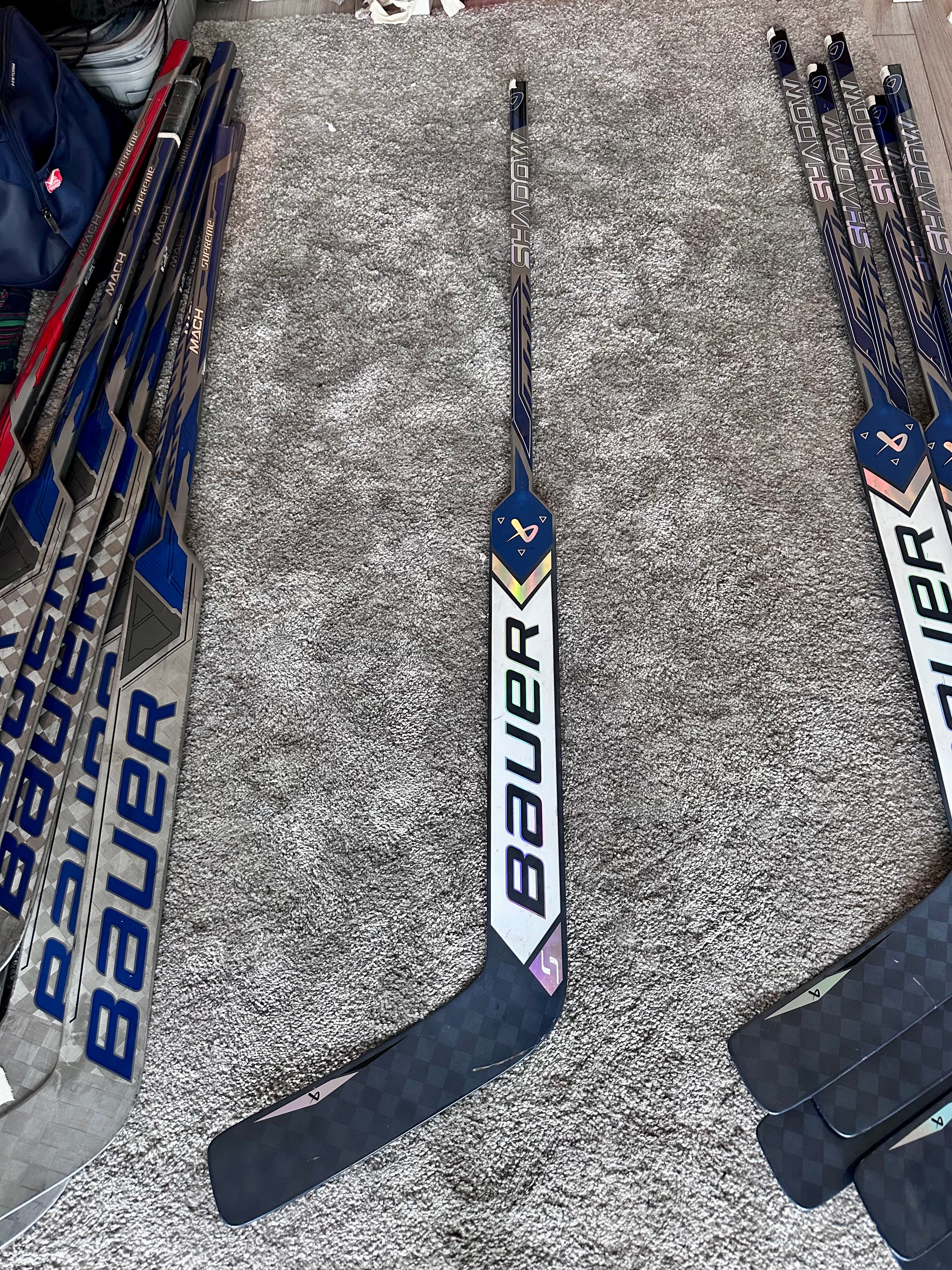 NCAA Bauer Shadow Full Right 24" Navy Pro Stock Goalie Stick #1
