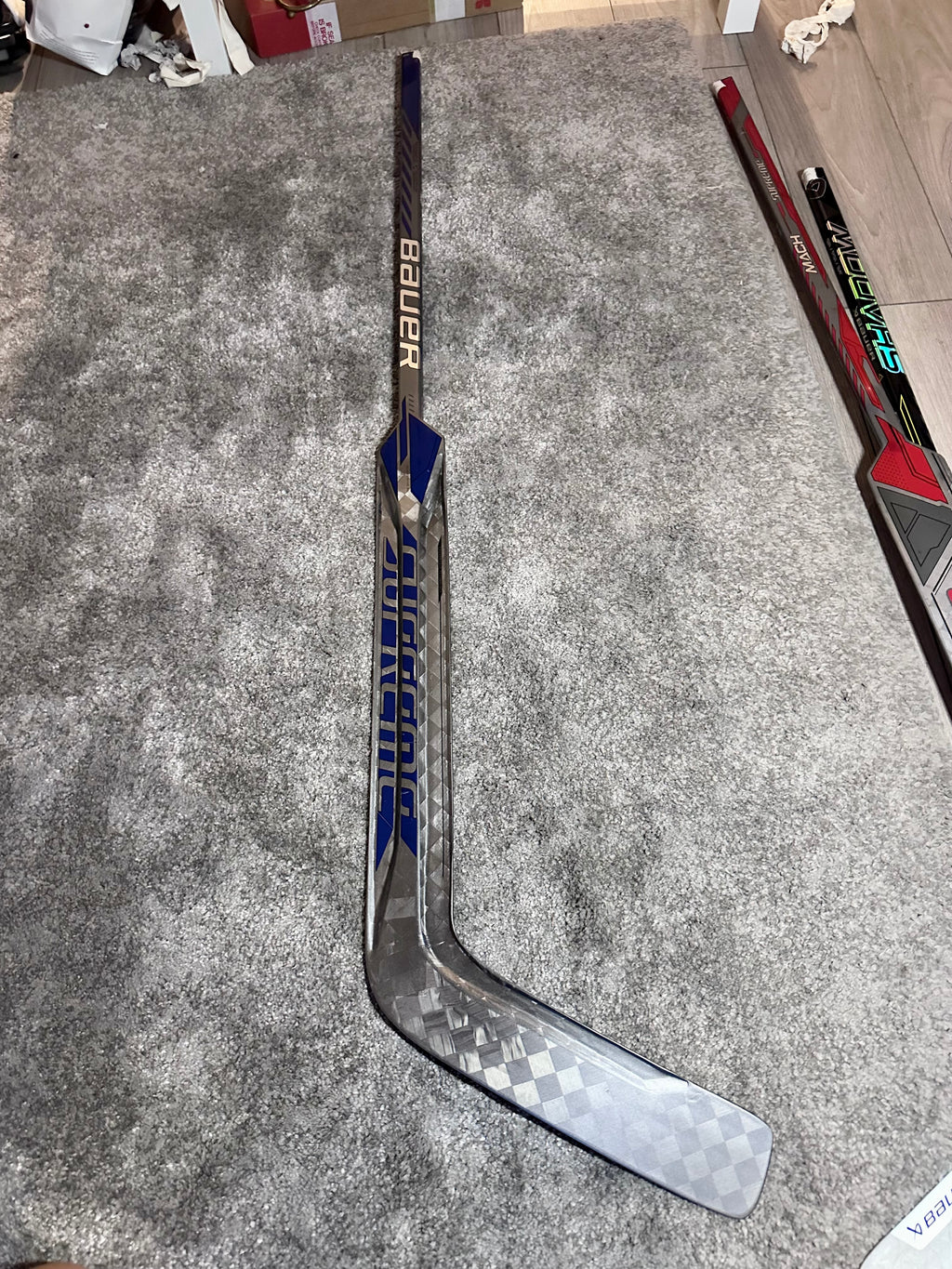New NCAA Bauer Mach 25” Full Right Pro Stock Goalie Stick #1