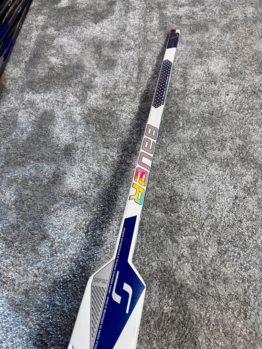 New NCAA Bauer Shadow Full Right 24" White Pro Stock Goalie Stick