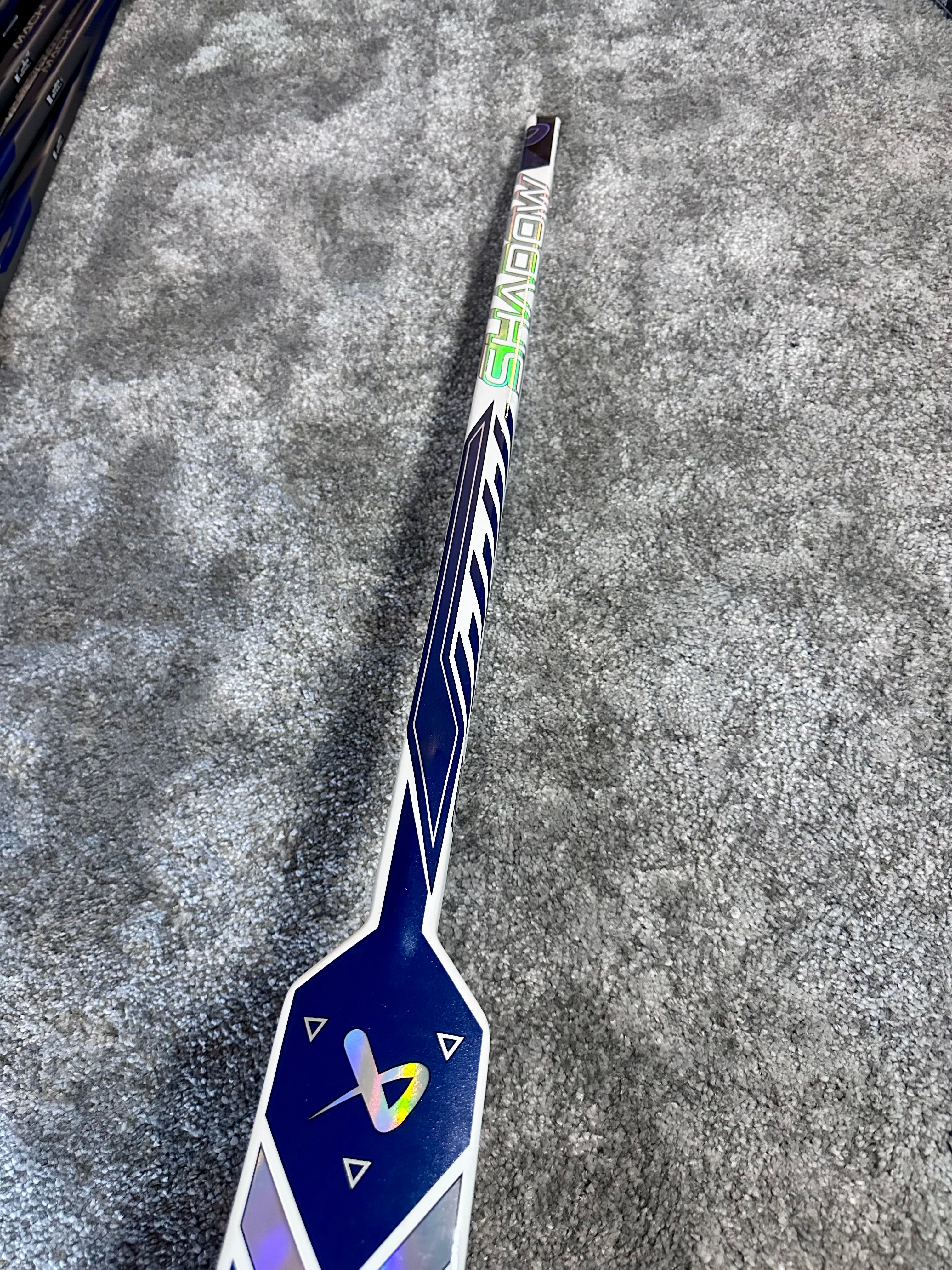 New NCAA Bauer Shadow Full Right 24" White Pro Stock Goalie Stick