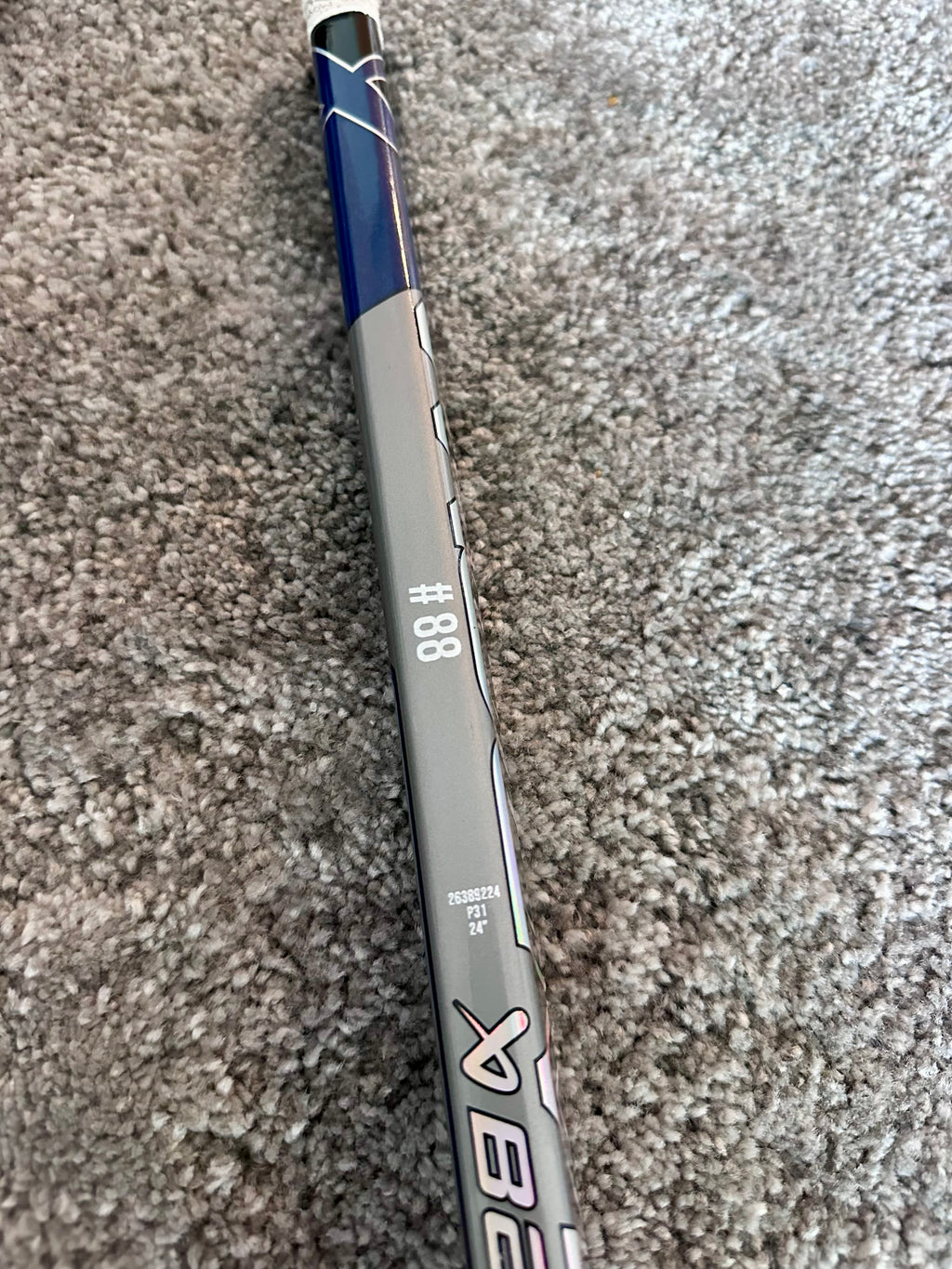 NCAA Bauer Shadow Full Right 24" Navy Pro Stock Goalie Stick #1