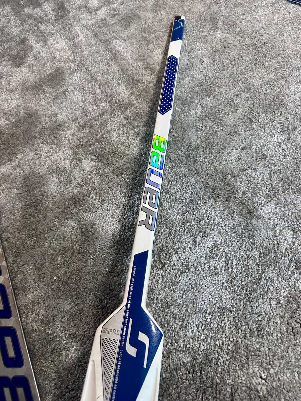 NCAA Bauer Shadow Full Right 24" White Pro Stock Goalie Stick #8