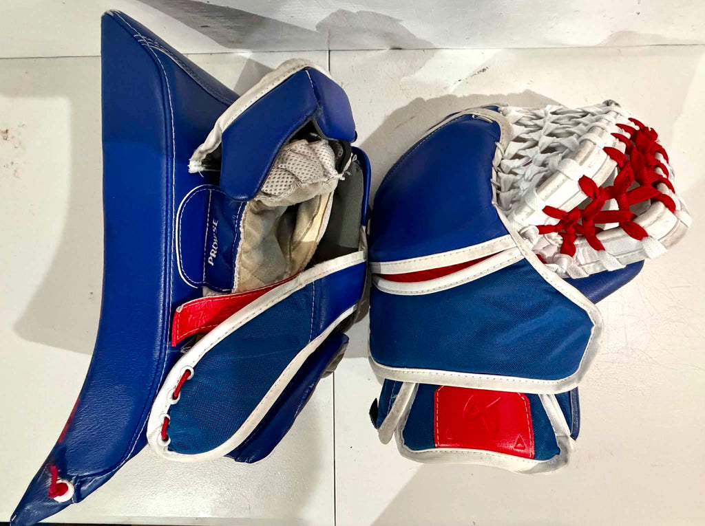 Bauer Digit Print Shadow Pro Stock goalie glove and blocker