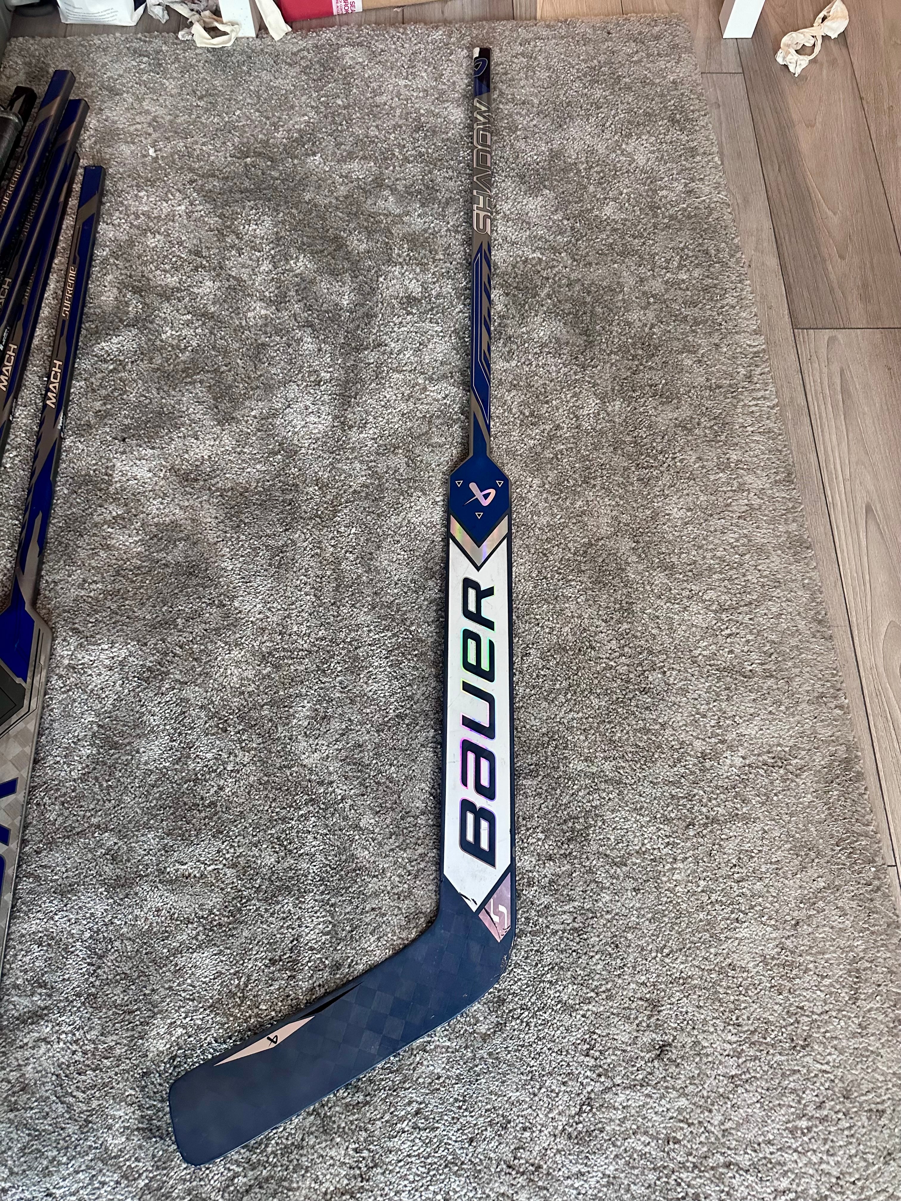 NCAA Bauer Shadow Full Right 24" Navy Pro Stock Goalie Stick #5