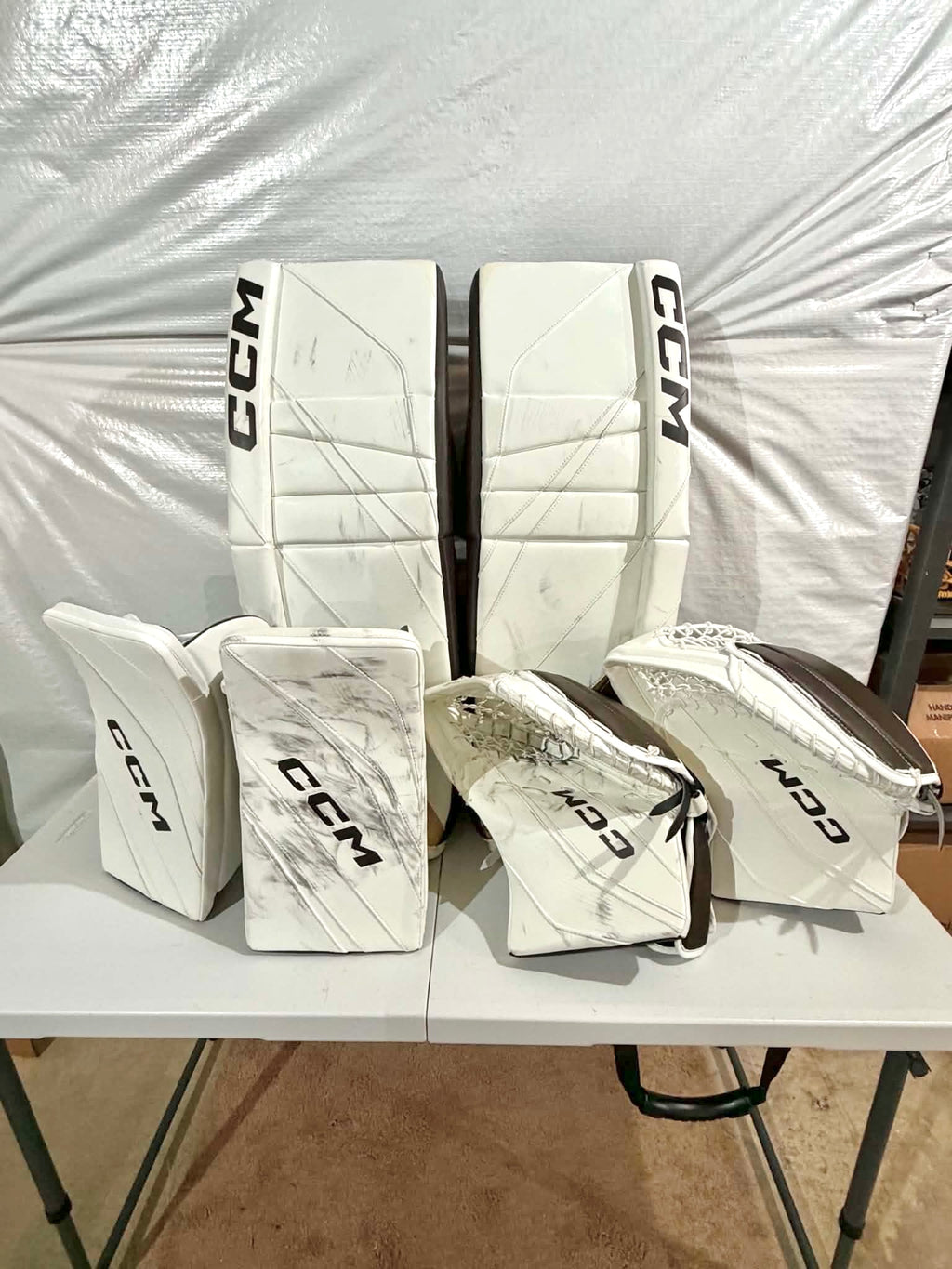 New CCM Eflex 6 Pro Stock 33+1.5 Goalie Full Set with two sets of gloves