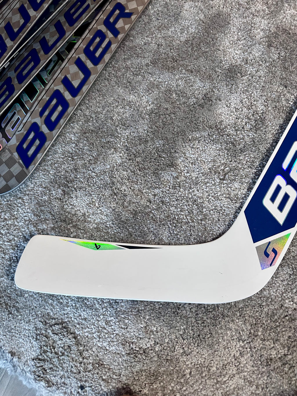 New NCAA Bauer Shadow Full Right 24" White Pro Stock Goalie Stick