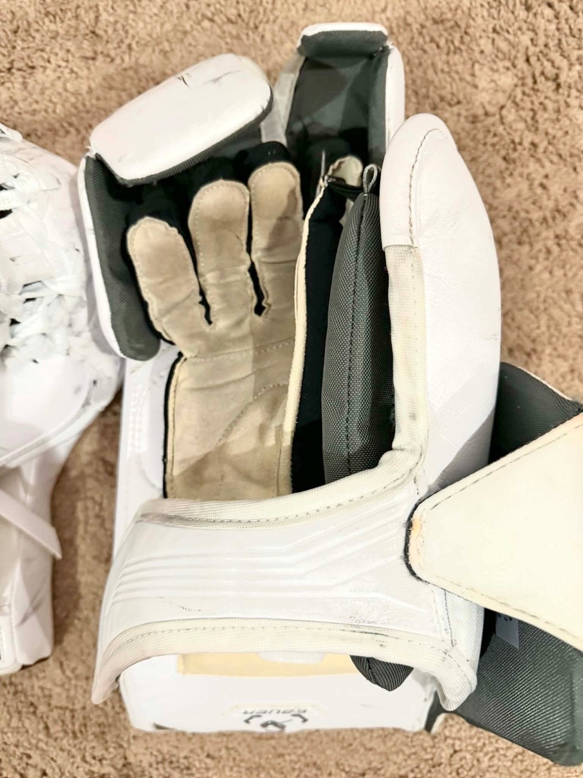 NCAA Bauer Mach Regular Pro Stock goalie glove and blocker set