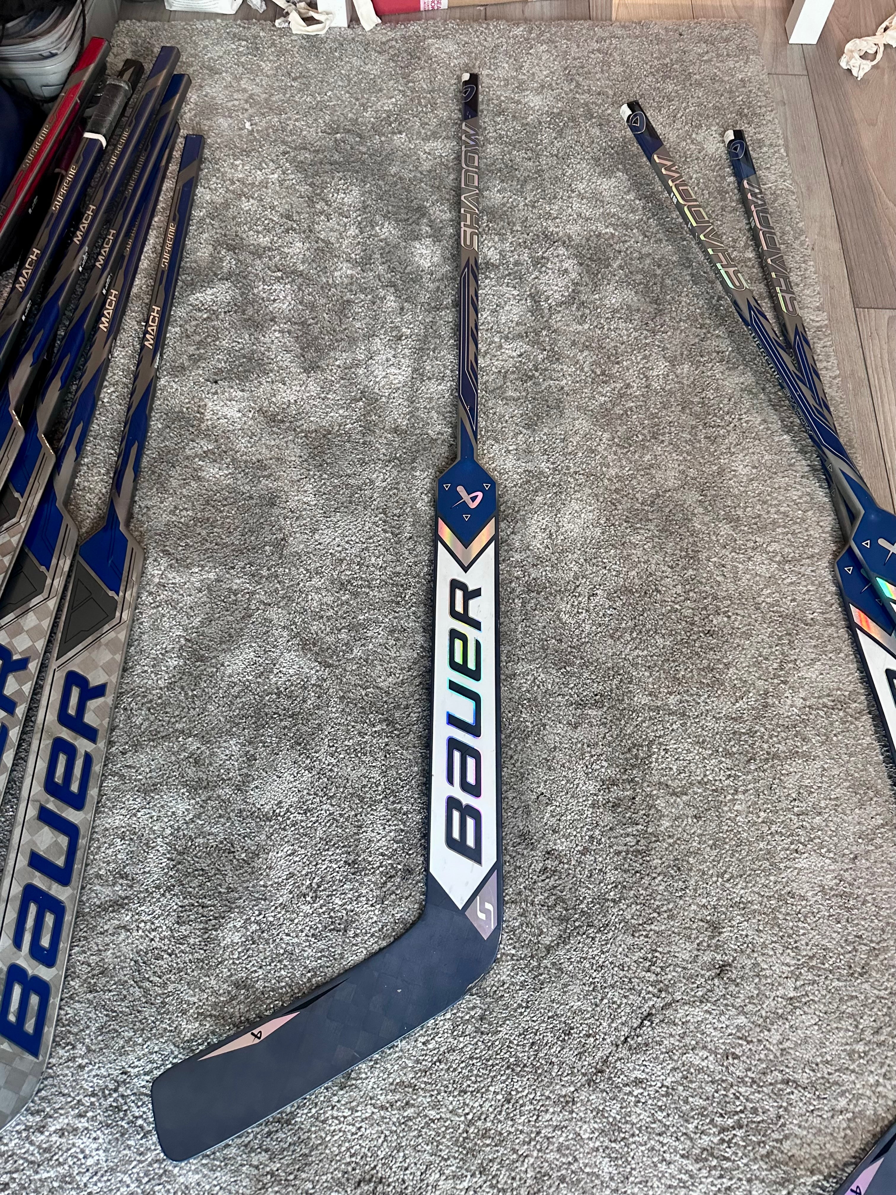 NCAA Bauer Shadow Full Right 24" Navy Pro Stock Goalie Stick #6