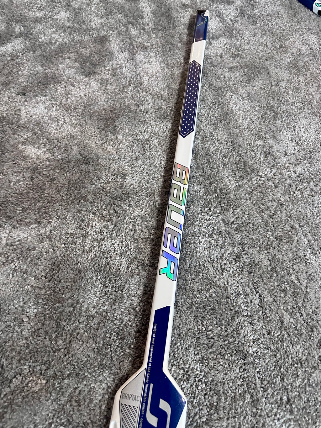 NCAA Bauer Shadow Full Right 24" White Pro Stock Goalie Stick #1